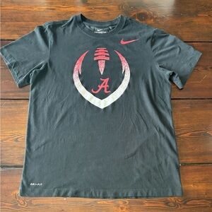 Nike Tee Dri Fit University Alabama Mens Medium Black Crimson Roll Tide Football